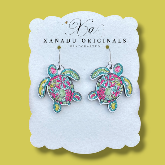Boho Turtle Dangle Earrings