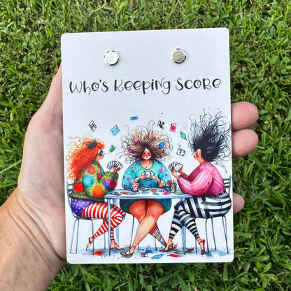 "Who's Keeping Score" Besties Mini Clipboard Notepad Holder