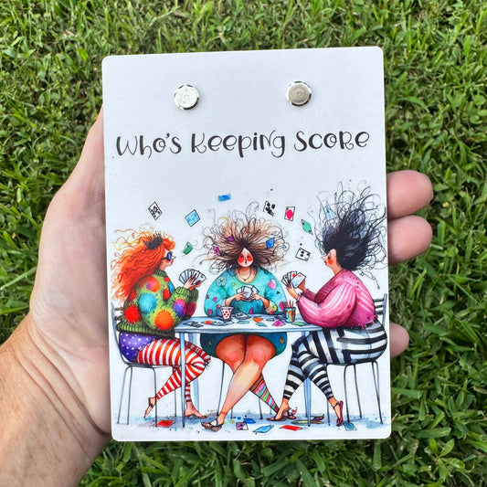 "Who's Keeping Score" Besties Mini Clipboard Notepad Holder