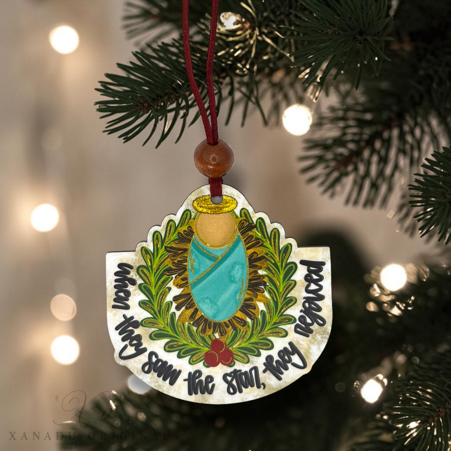 When They Saw The Star Manger Ornament - Baby Jesus Nativity Holiday Tree Decoration