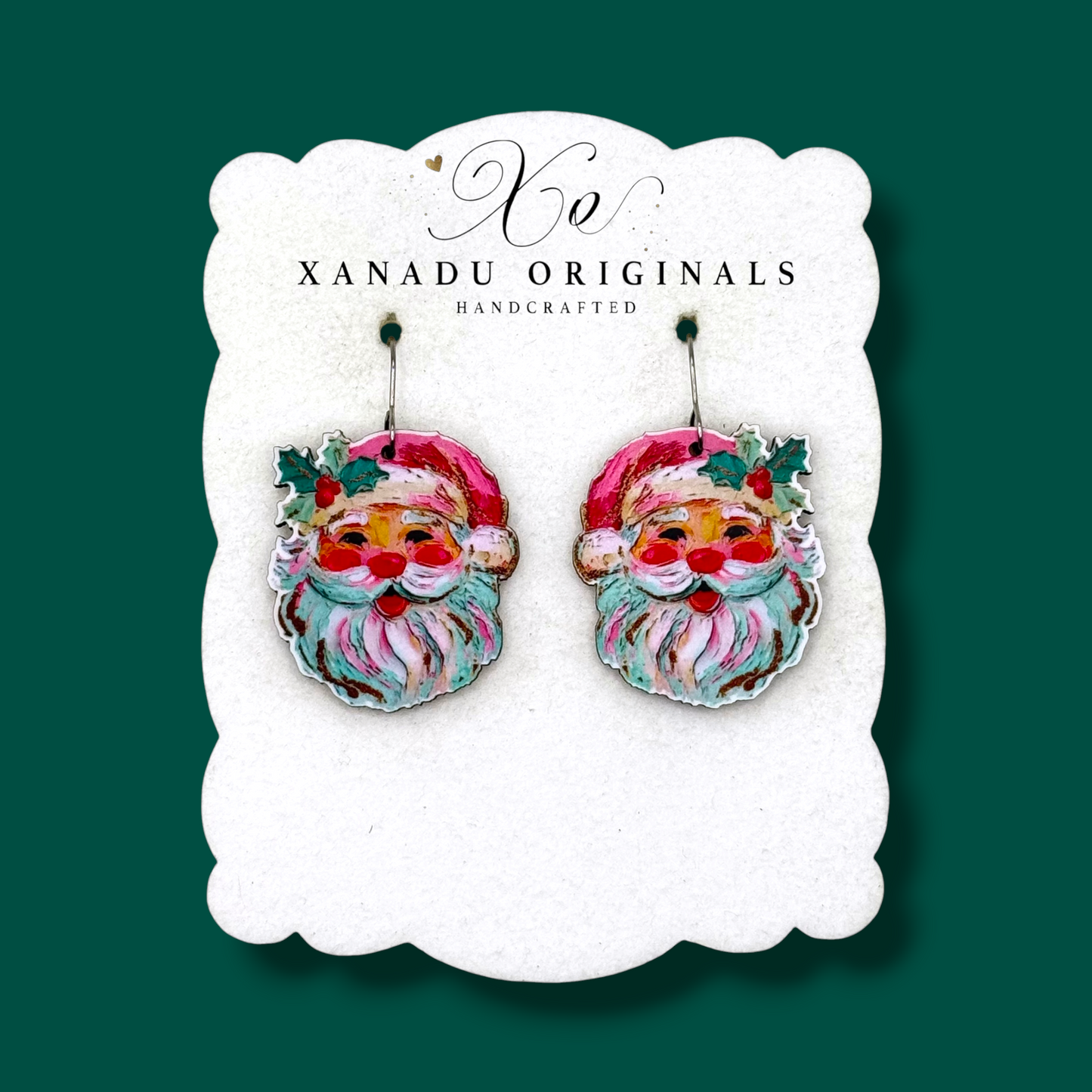 Santa Oil Painting Earrings
