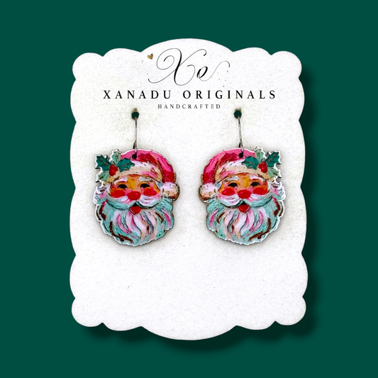 Santa Oil Painting Earrings