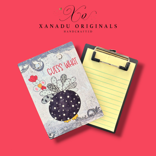"Guess What" Chicken Mini Clipboard Notepad Holder