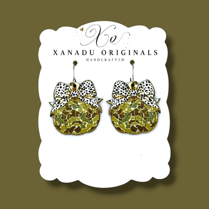 Camo Pumpkin Dangle Earrings