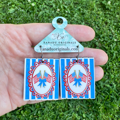 Vintage Americana Flag Earrings