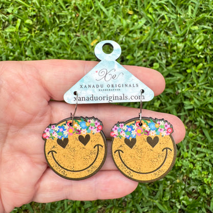 Flower Child Smiley Earrings