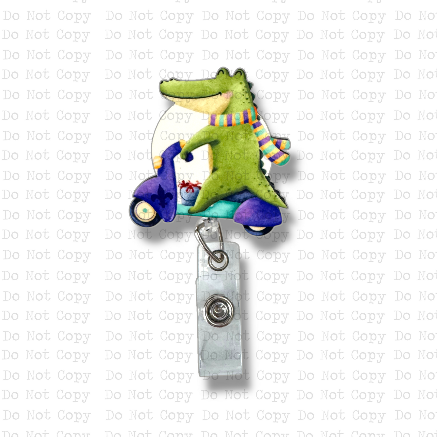 Mardi Alligator Moped Interchangeable Badge Button with Reel Option