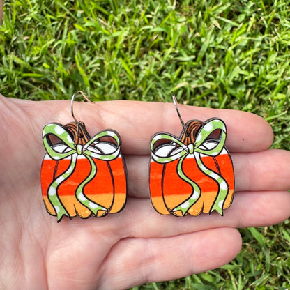 Candy Corn Pumpkin Earrings