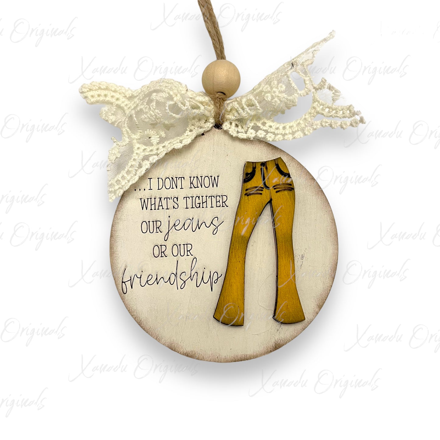 Bell Bottom Yellow Jeans Friendship Ornament