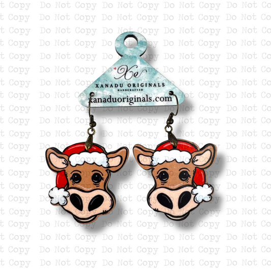 Santa Cow Earrings