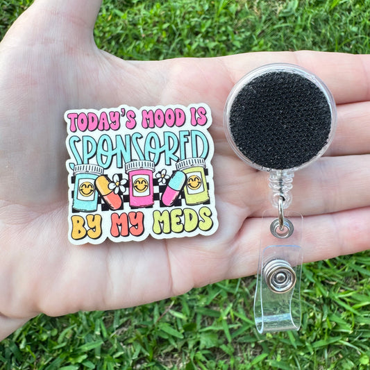 Todays Mood Interchangeable Badge Button with Reel Option