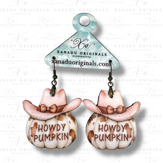 Howdy Pumpkin Western Earrings
