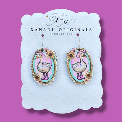 Cowgirl Goose Dangle Earrings