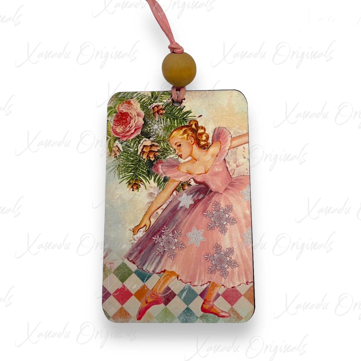 Nutcracker Ballerina Rectangle Ornament