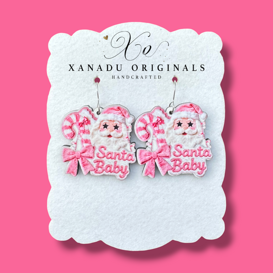 Santa Baby Pink Faux Fur Earrings