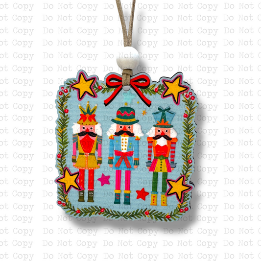 Festive Wreath Nutcracker Christmas Ornament