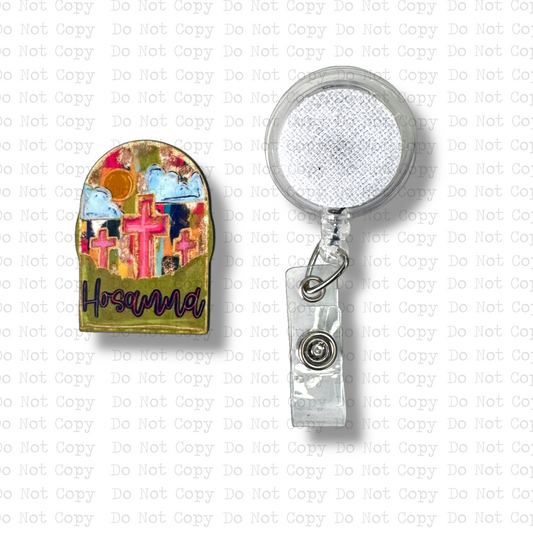 Hosanna Interchangeable Badge Button with Reel Option