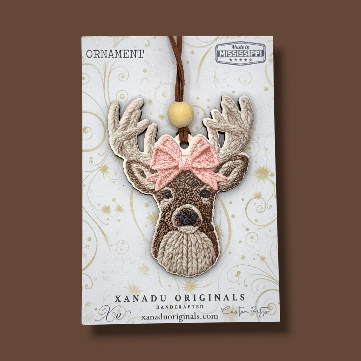 Girly Deer Christmas Ornament