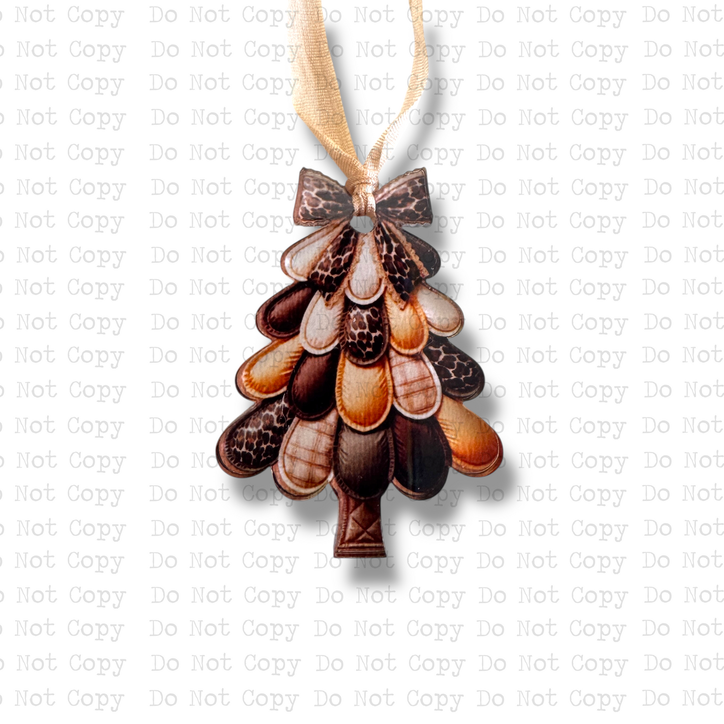 Leopard Patchwork Christmas Tree Mini Ornament