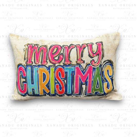 Bright Merry Christmas Pillow | 12x18