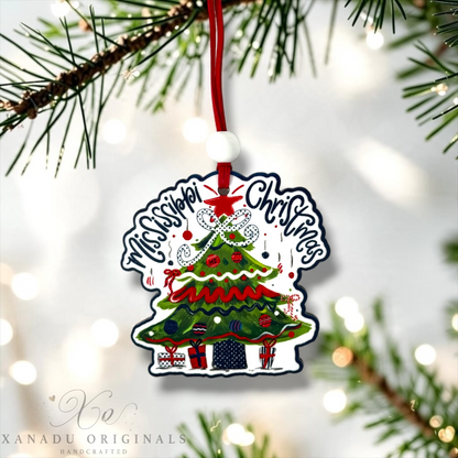 Rebels Mississippi Christmas Tree Wood Ornament - Whimsical Southern Gameday Gift