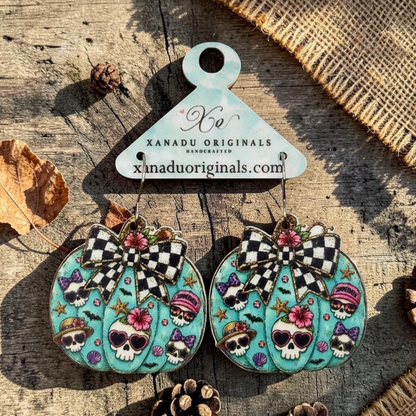 Summerween Pumpkin Dangle Earrings