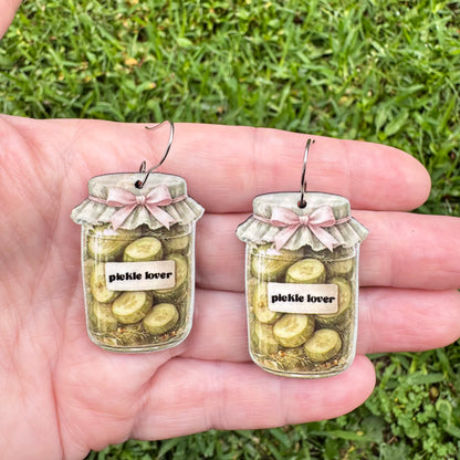 Sliced Pickle Lover Earrings