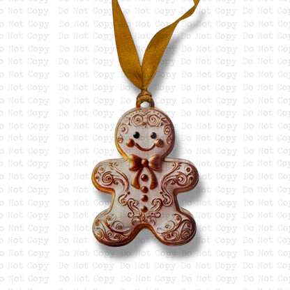 Golden Gingerbread Boy Mini Ornament