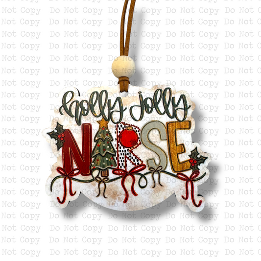 Holly Jolly Nurse Christmas Ornament