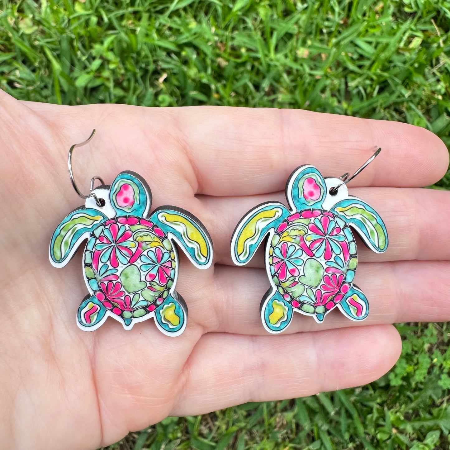 Boho Turtle Dangle Earrings