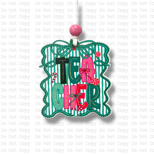 Peppermint Teacher Christmas Ornament