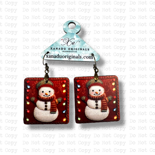 Snowman Tapestry Earrings