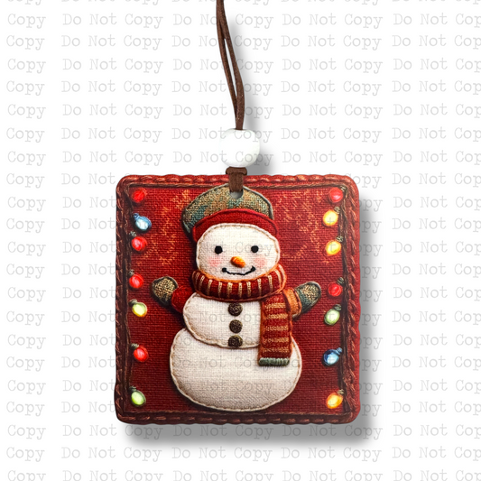 Snowman Tapestry Christmas Ornament