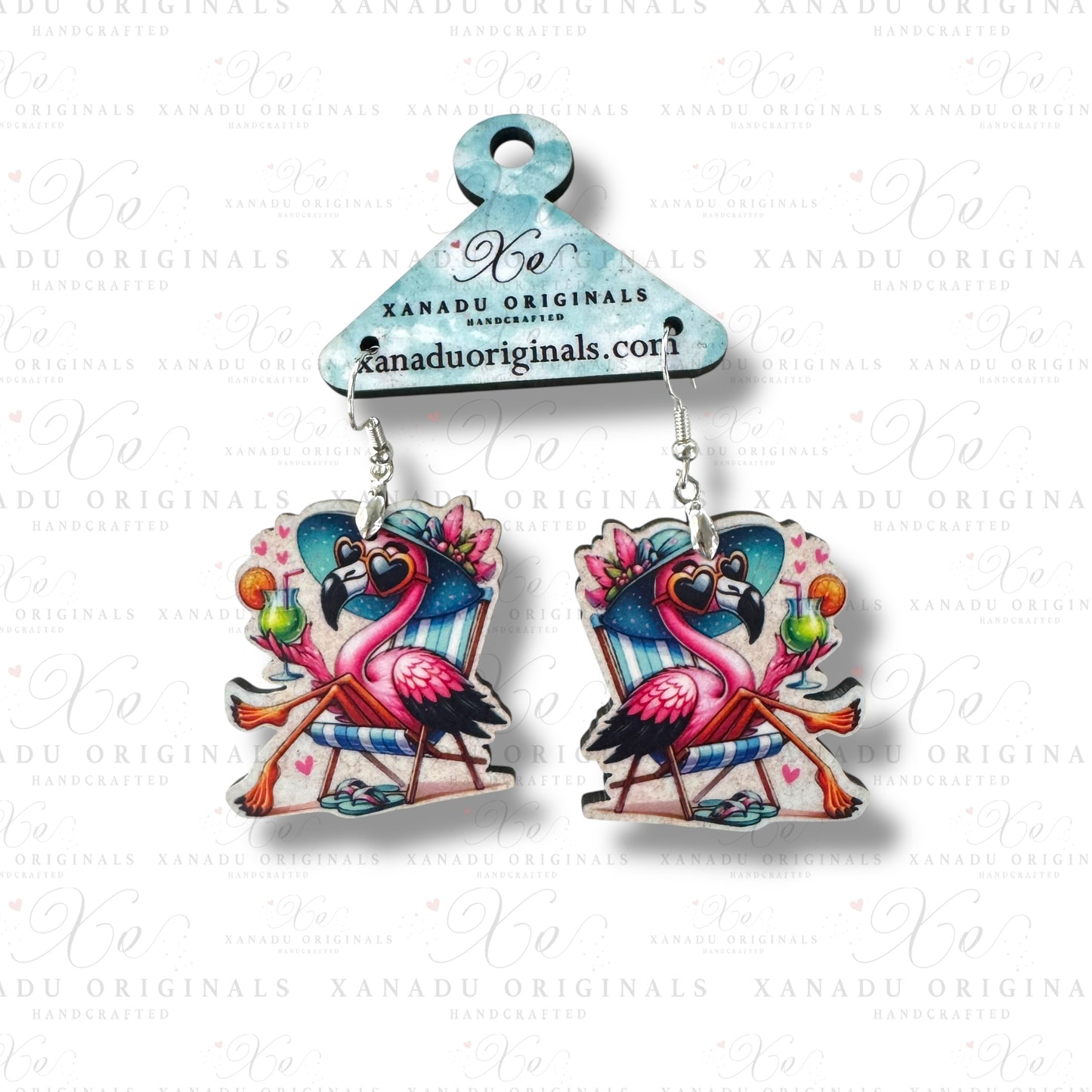 Sunbathing Flamingo Earrings