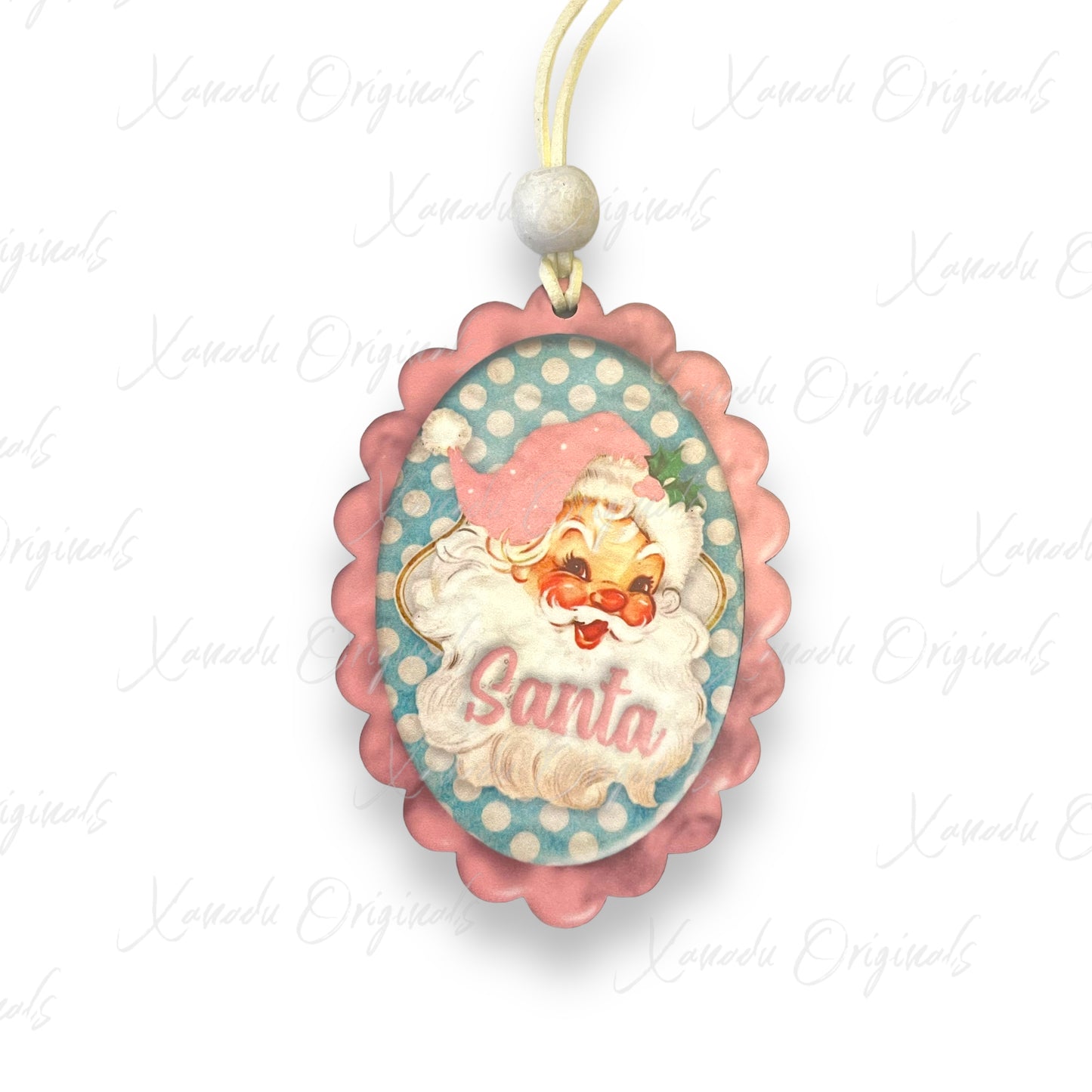 Pink Hat Santa Ornament