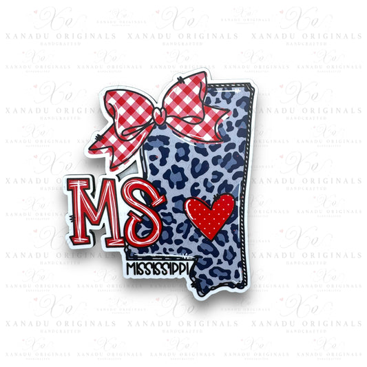 Red and Blue Mississippi Topper