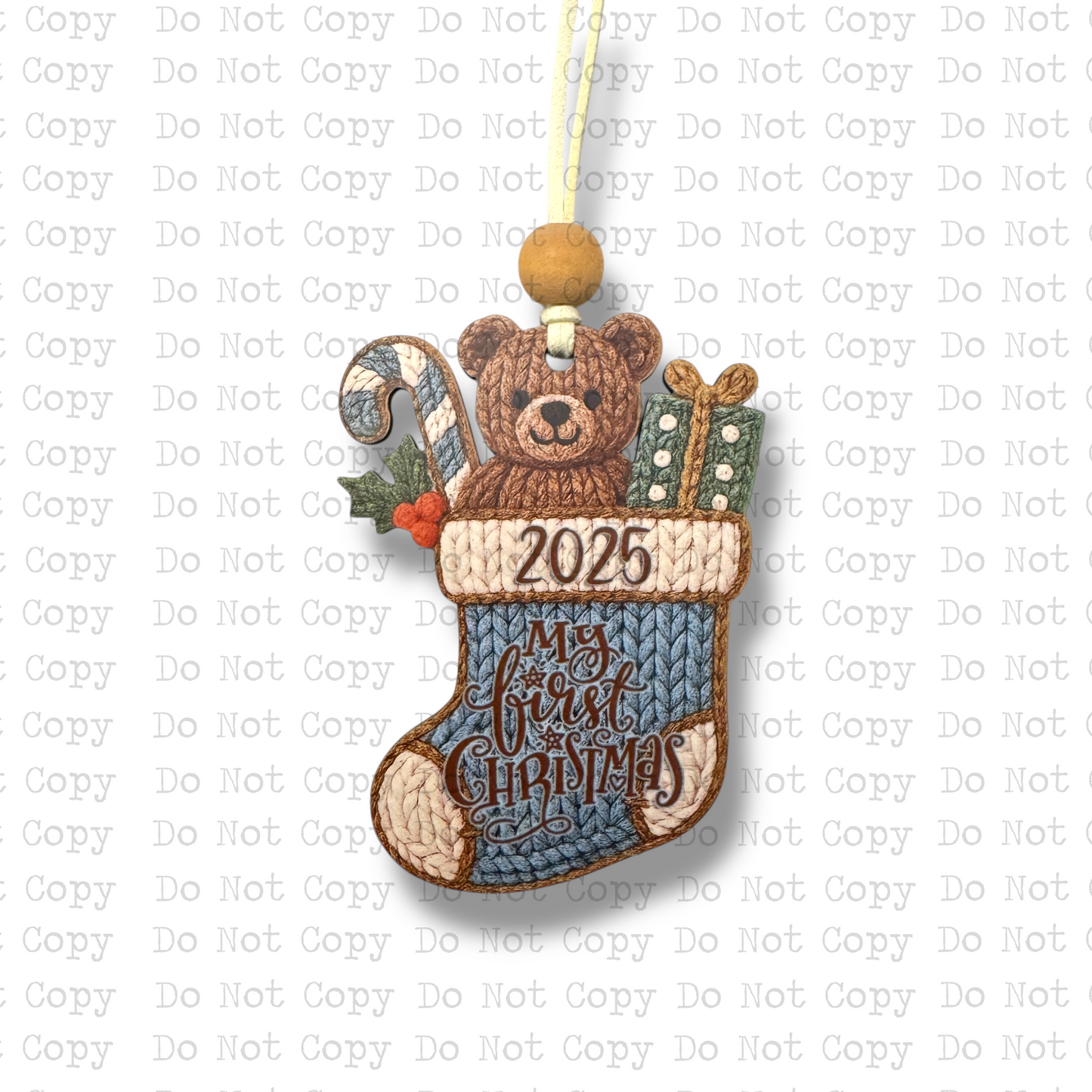My 1st Christmas Yarn Stocking Ornament