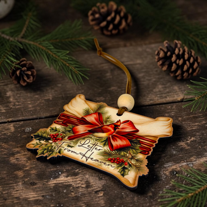 Letter From Heaven Cardinal Ornament, Traditional Holiday Tree Decor, Vintage Memorial Style Keepsake