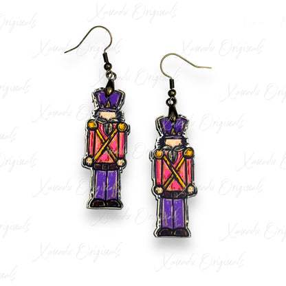 Hand Drawn Nutcracker Earrings