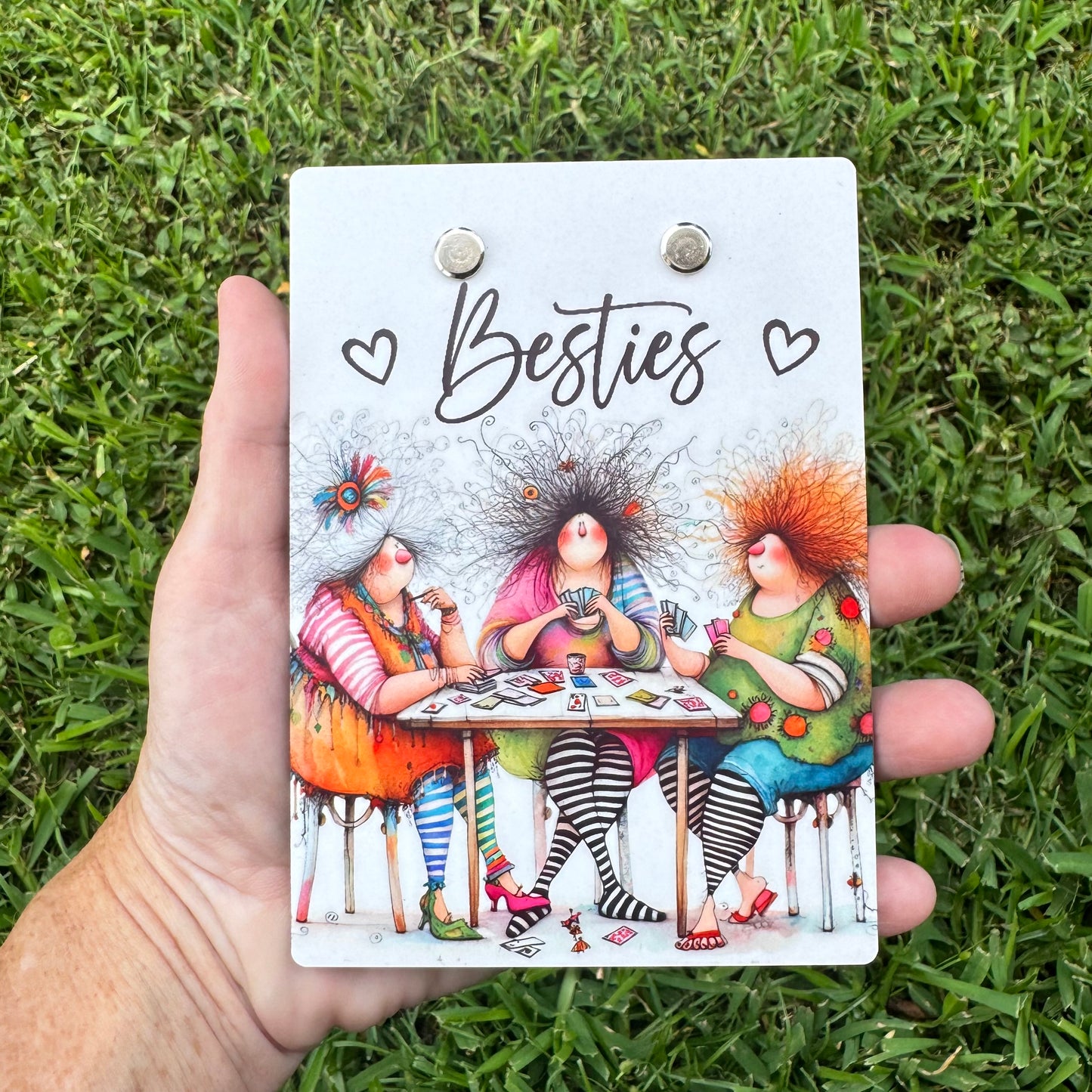 "Besties" Trio Mini Clipboard Notepad Holder
