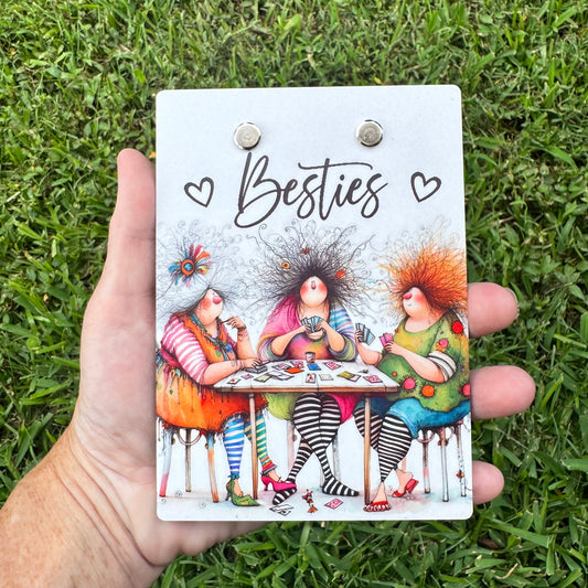 "Besties" Trio Mini Clipboard Notepad Holder