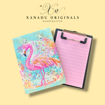 Abstract Flamingo Fine Art Mini Clipboard Notepad Holder