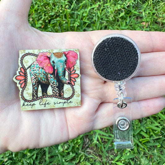 Keep Life Simple Interchangeable Badge Button with Reel Option