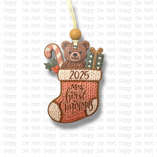 My 1st Christmas Yarn Stocking Ornament
