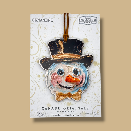 Hand Painted Snowman Christmas Ornament