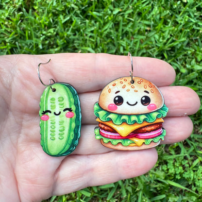 Pickle To My Burger Earring