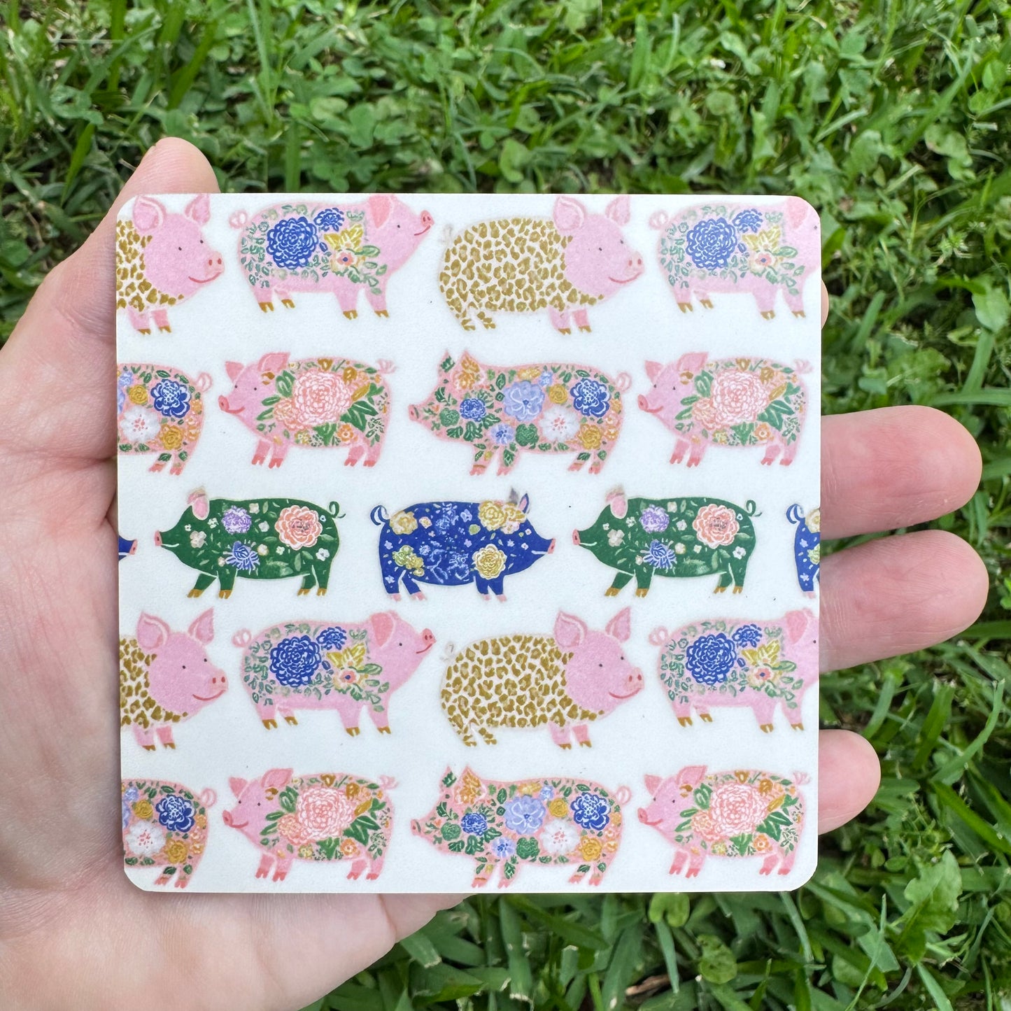 Bohemian Floral Piggy Desk Coaster