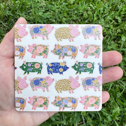 Bohemian Floral Piggy Desk Coaster