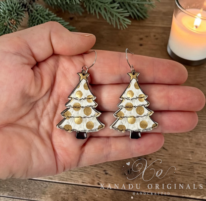 Golden Dot Christmas Tree Earrings Earrings