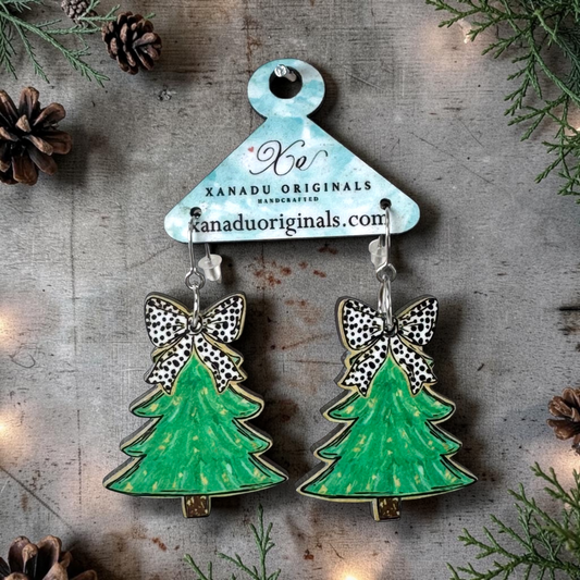 Preppy Green Tree Earrings